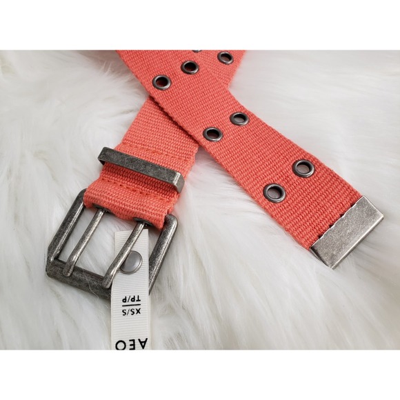 NEW Belt American Eagle Womens Canvas Pink Grommets SIZE XS / S barbie gorpcore - Picture 2 of 4